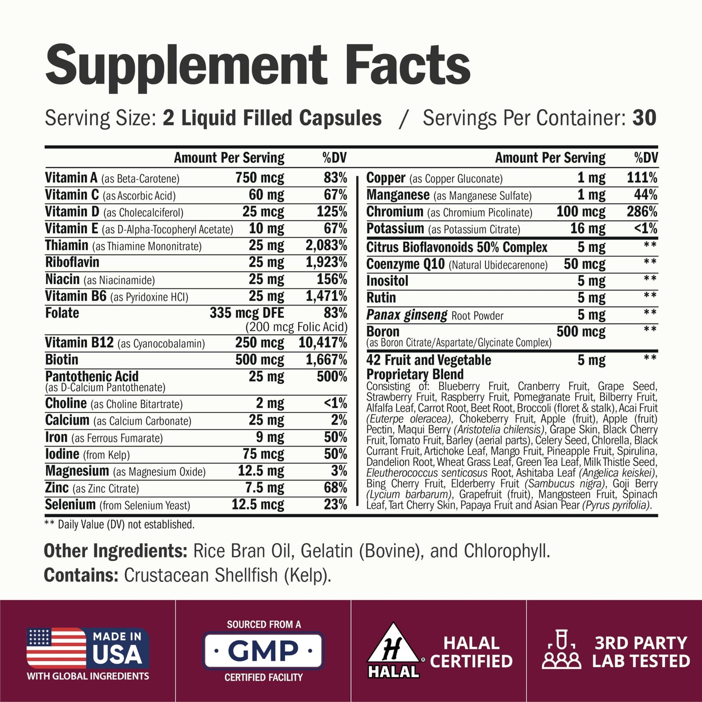 Vimerson Health Multivitamin for Women: Methylated B Vitamins, Chelated Minerals and Bioavailable D3 for Focus and Energy Support – Daily Womens Multivitamins and Multiminerals – 60 Capsules
