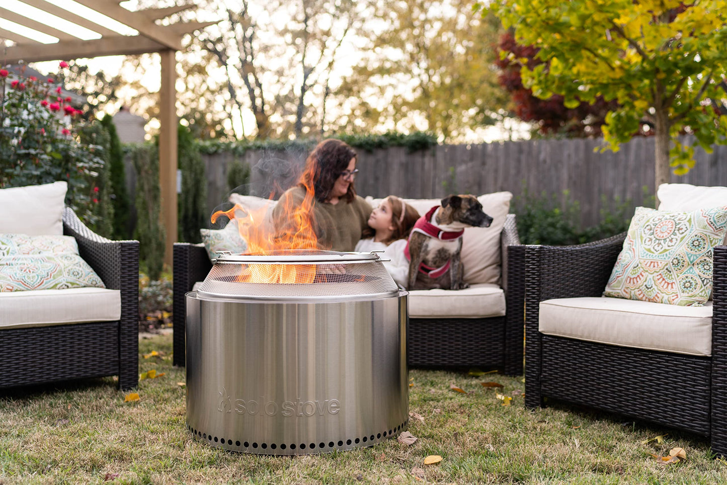 Solo Stove Yukon 27 Inch Smokeless Fire Pit with Removable Ash Pan - Wood Burning Portable Stainless Steel Outdoor Fireplace, Stainless Steel, Ideal for 6 or More People, 38 lbs