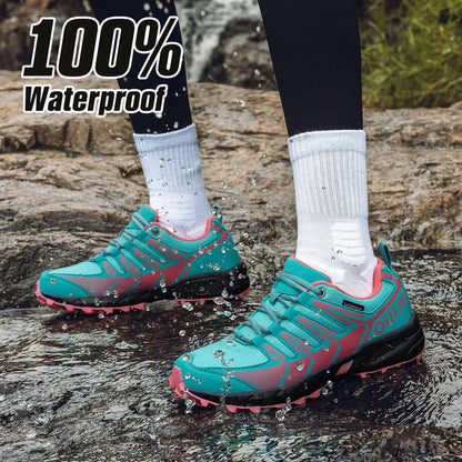 Women's Waterproof Hiking Shoes Lightweight Non-Slip Trails Walking Shoes Outdoor Sneakers