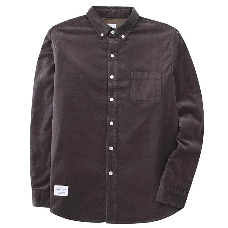Quality Men's Cotton Corduroy Warm Winter Shirt Thick Fleece Lining Thermal Shirt Long Sleeve Bottoming Shirt Mens Winter Shirts