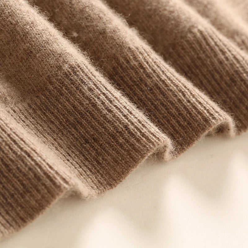 Autumn Winter 100% Cashmere Pullover Turtleneck Solid Sweater Casual Women Shirt Long Sleeve Loose Knitted Jumper 17Colors