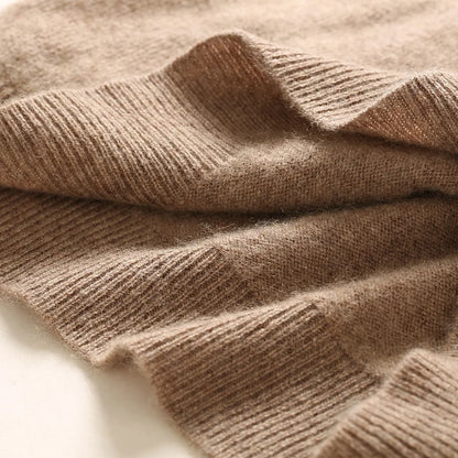 Autumn Winter 100% Cashmere Pullover Turtleneck Solid Sweater Casual Women Shirt Long Sleeve Loose Knitted Jumper 17Colors