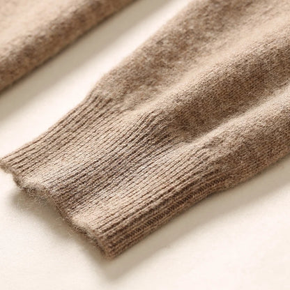 Autumn Winter 100% Cashmere Pullover Turtleneck Solid Sweater Casual Women Shirt Long Sleeve Loose Knitted Jumper 17Colors