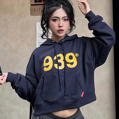 Women Hoodie Top Autumn Winter New Streetwear Fashion Print Long Sleeves Casual Slim Hoodie Female Versatile Thermal Clothing