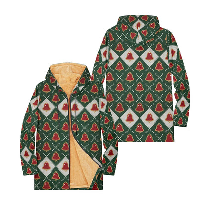 Unisex Christmas Winter Hooded Jacket with Festive Patterns Snowflakes Snowmen Reindeer and Penguins Soft Fleece Lining Warmth