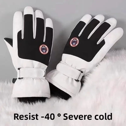 Adult Touch Screen Gloves Men Women's Winter Ski Gloves Warm Cold-Proof Fleece Thickened Gloves Lined Touch Screen Gloves