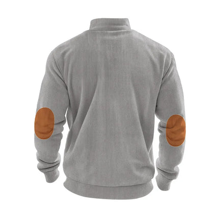 spring autumn men's casual sweatshirt half zipper V-neck pullover long sleeve sweatshirt corduroy trend loose coat men's tops
