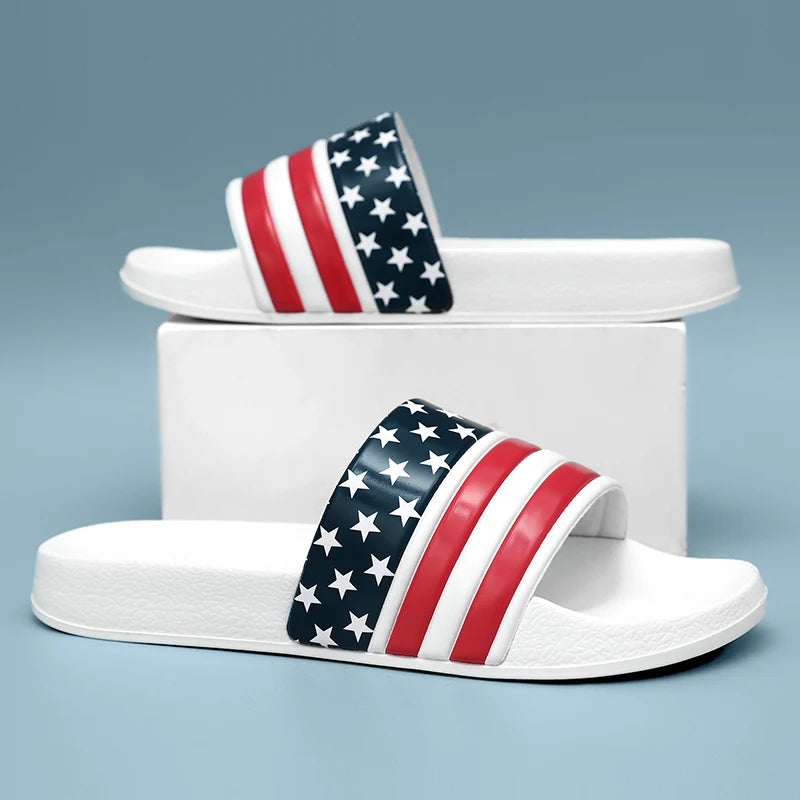 American Flag Slippers Home Slippers for Men Slipper Man Luxury 2024 Summer Shoes Men Original Men's Cloud Slipper Flip Flop