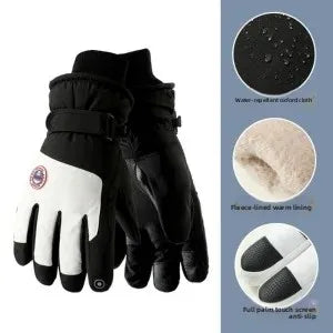 Adult Touch Screen Gloves Men Women's Winter Ski Gloves Warm Cold-Proof Fleece Thickened Gloves Lined Touch Screen Gloves