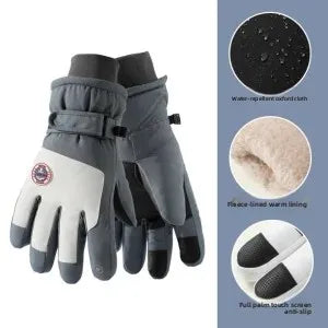 Adult Touch Screen Gloves Men Women's Winter Ski Gloves Warm Cold-Proof Fleece Thickened Gloves Lined Touch Screen Gloves