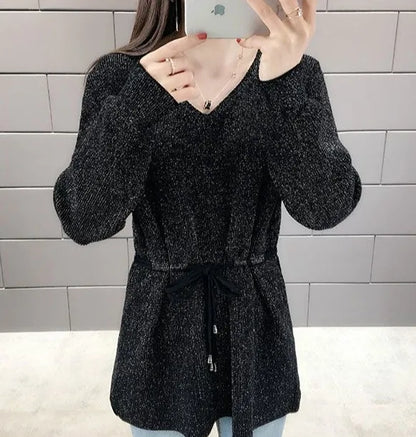 Knitted Sweaters For Women Solid Sale All Cheap Autumn Clothes Japanese Style On Promotion Attractive Top V Neck Female Pullover