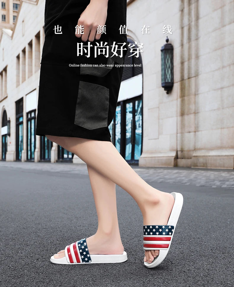 American Flag Slippers Home Slippers for Men Slipper Man Luxury 2024 Summer Shoes Men Original Men's Cloud Slipper Flip Flop