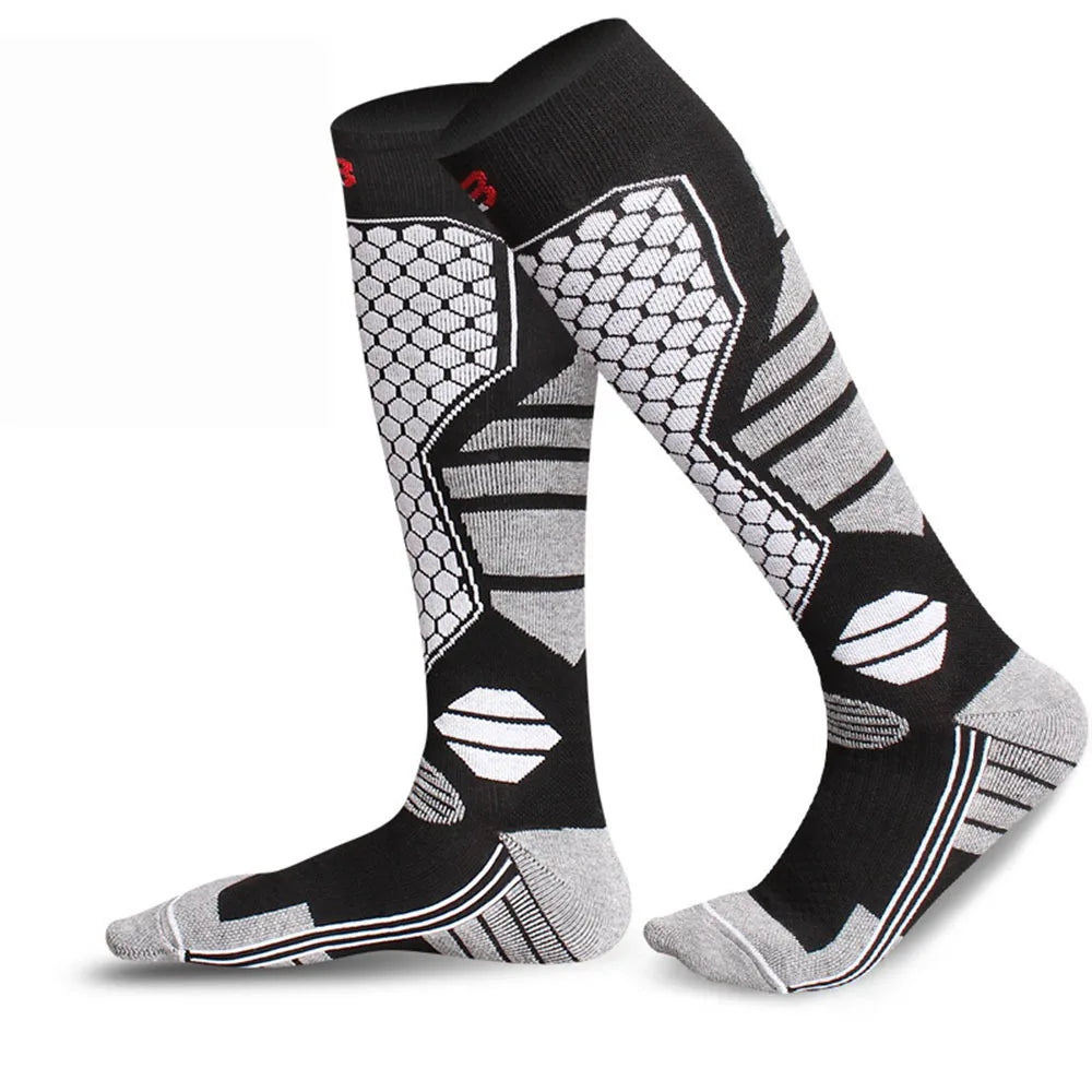 Winter Warm Ski Socks Anti-slip Thickened Breathable Compression Snowboard Socks Thermal Moisture-wicking Knee High Socks