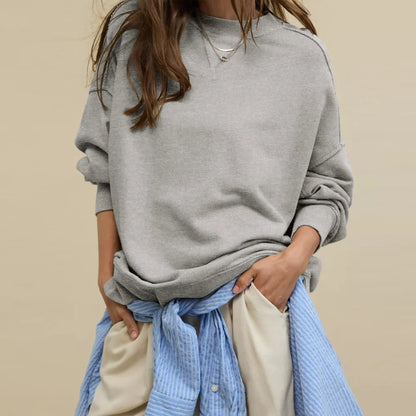 2025 Fall Winter New Fashion Women's Hoodie Loose-Fit Casual Crew Neck Top Commuter Wear Y2k Woman Clothing