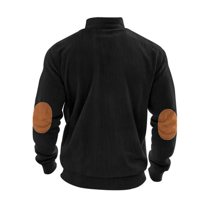 spring autumn men's casual sweatshirt half zipper V-neck pullover long sleeve sweatshirt corduroy trend loose coat men's tops
