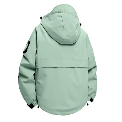 Unisex Autumn Winter Jacket Solid Color Outdoor Workwear Casual Loose Zipper Pocket Warm Long Sleeved Jacket Windproof Jacket