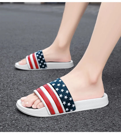 American Flag Slippers Home Slippers for Men Slipper Man Luxury 2024 Summer Shoes Men Original Men's Cloud Slipper Flip Flop