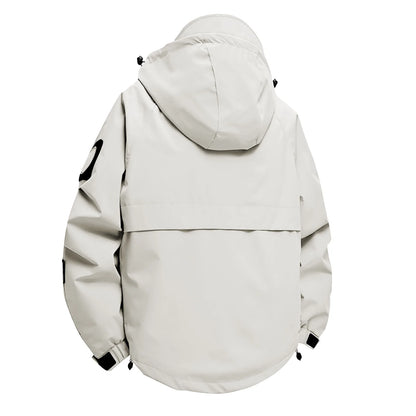 Unisex Autumn Winter Jacket Solid Color Outdoor Workwear Casual Loose Zipper Pocket Warm Long Sleeved Jacket Windproof Jacket