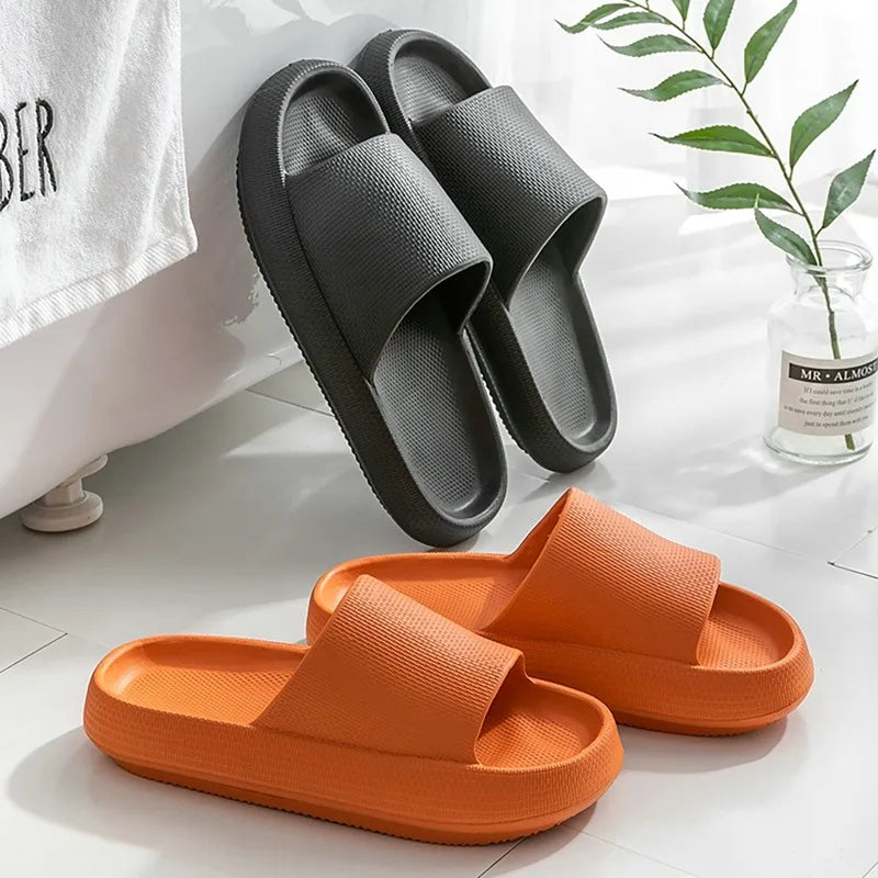 Summer Slippers For Men Women Soft Slippers Indoor Home Slides Cloud Slipper Men Flat Sandals Beach Shoes Man Male Flip Flops