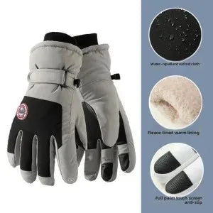 Adult Touch Screen Gloves Men Women's Winter Ski Gloves Warm Cold-Proof Fleece Thickened Gloves Lined Touch Screen Gloves