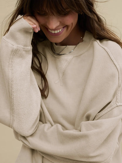 2025 Fall Winter New Fashion Women's Hoodie Loose-Fit Casual Crew Neck Top Commuter Wear Y2k Woman Clothing