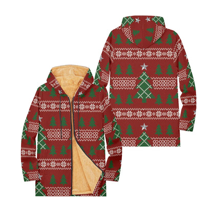 Unisex Christmas Winter Hooded Jacket with Festive Patterns Snowflakes Snowmen Reindeer and Penguins Soft Fleece Lining Warmth
