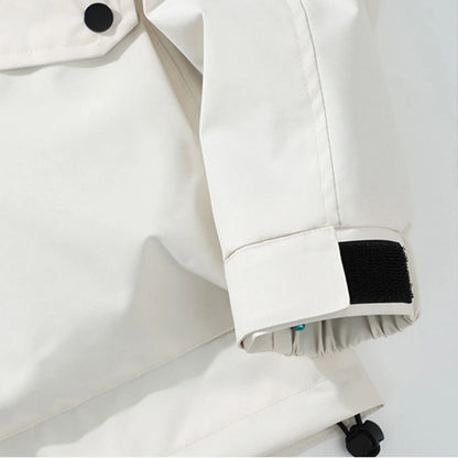 Unisex Autumn Winter Jacket Solid Color Outdoor Workwear Casual Loose Zipper Pocket Warm Long Sleeved Jacket Windproof Jacket
