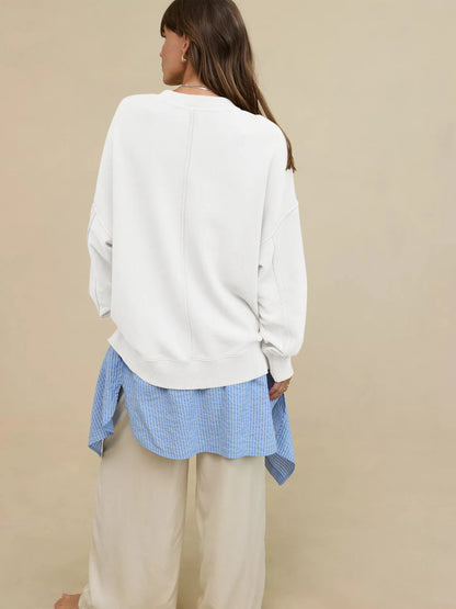 2025 Fall Winter New Fashion Women's Hoodie Loose-Fit Casual Crew Neck Top Commuter Wear Y2k Woman Clothing