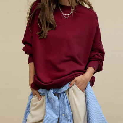 2025 Fall Winter New Fashion Women's Hoodie Loose-Fit Casual Crew Neck Top Commuter Wear Y2k Woman Clothing