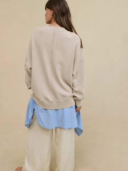 2025 Fall Winter New Fashion Women's Hoodie Loose-Fit Casual Crew Neck Top Commuter Wear Y2k Woman Clothing