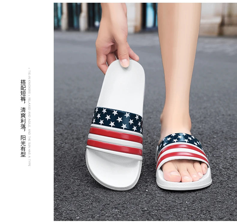 American Flag Slippers Home Slippers for Men Slipper Man Luxury 2024 Summer Shoes Men Original Men's Cloud Slipper Flip Flop