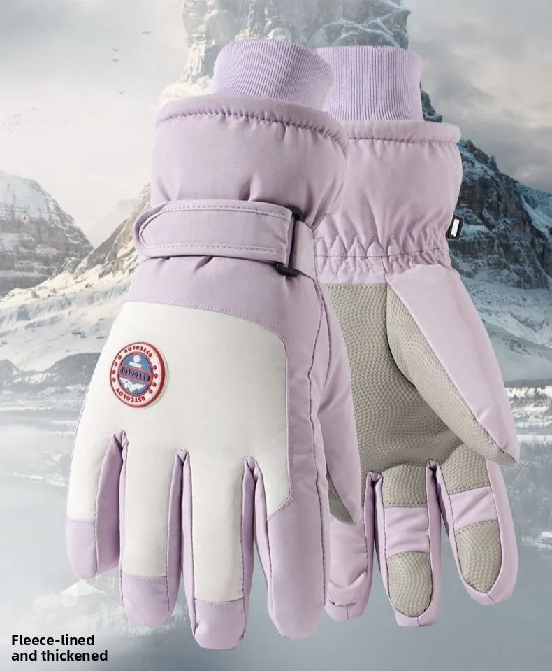 Adult Touch Screen Gloves Men Women's Winter Ski Gloves Warm Cold-Proof Fleece Thickened Gloves Lined Touch Screen Gloves