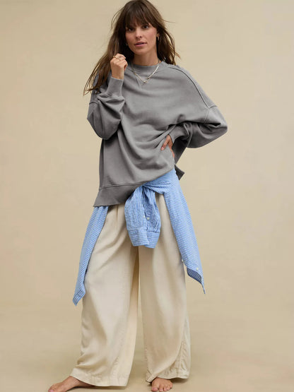 2025 Fall Winter New Fashion Women's Hoodie Loose-Fit Casual Crew Neck Top Commuter Wear Y2k Woman Clothing