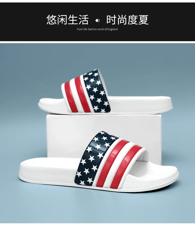 American Flag Slippers Home Slippers for Men Slipper Man Luxury 2024 Summer Shoes Men Original Men's Cloud Slipper Flip Flop