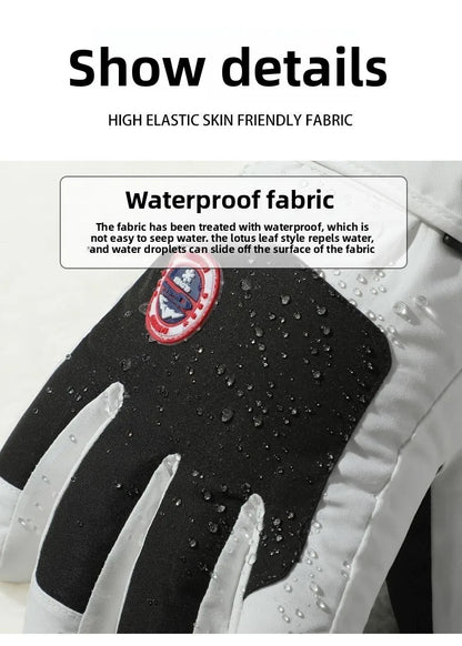Adult Touch Screen Gloves Men Women's Winter Ski Gloves Warm Cold-Proof Fleece Thickened Gloves Lined Touch Screen Gloves