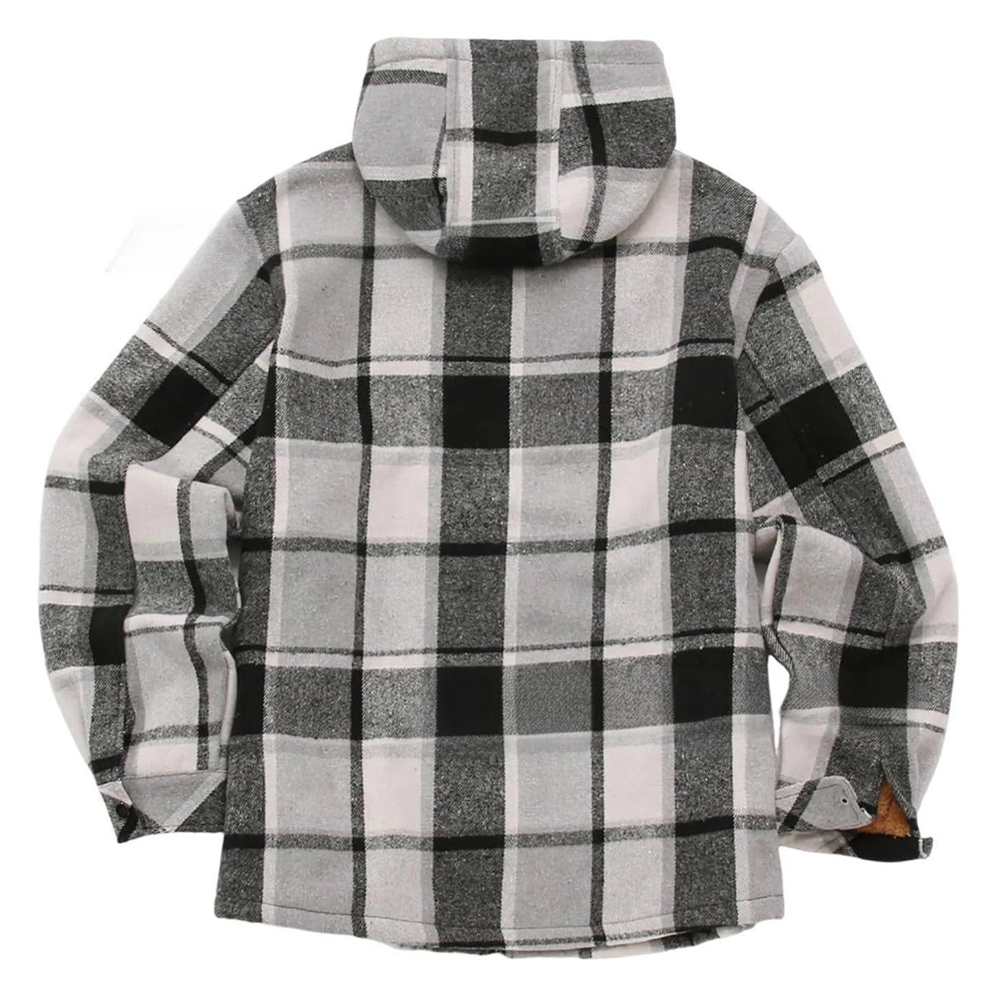 Men's Shirt Plaid Retro Warm Top Winter Fashion Men's Clothing Classic Style Zipper Jacket Thickened Fleece Lined Hooded