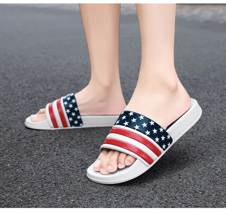 American Flag Slippers Home Slippers for Men Slipper Man Luxury 2024 Summer Shoes Men Original Men's Cloud Slipper Flip Flop