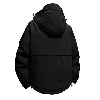 Unisex Autumn Winter Jacket Solid Color Outdoor Workwear Casual Loose Zipper Pocket Warm Long Sleeved Jacket Windproof Jacket