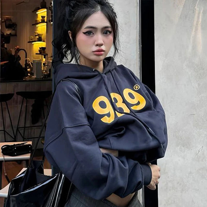 Women Hoodie Top Autumn Winter New Streetwear Fashion Print Long Sleeves Casual Slim Hoodie Female Versatile Thermal Clothing