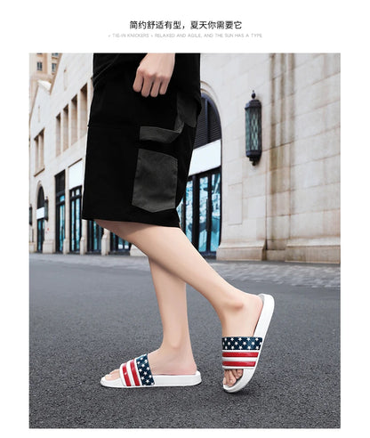 American Flag Slippers Home Slippers for Men Slipper Man Luxury 2024 Summer Shoes Men Original Men's Cloud Slipper Flip Flop