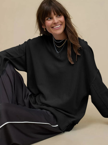 2025 Fall Winter New Fashion Women's Hoodie Loose-Fit Casual Crew Neck Top Commuter Wear Y2k Woman Clothing
