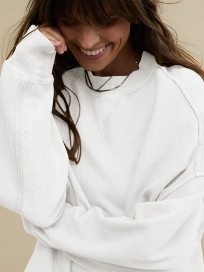 2025 Fall Winter New Fashion Women's Hoodie Loose-Fit Casual Crew Neck Top Commuter Wear Y2k Woman Clothing