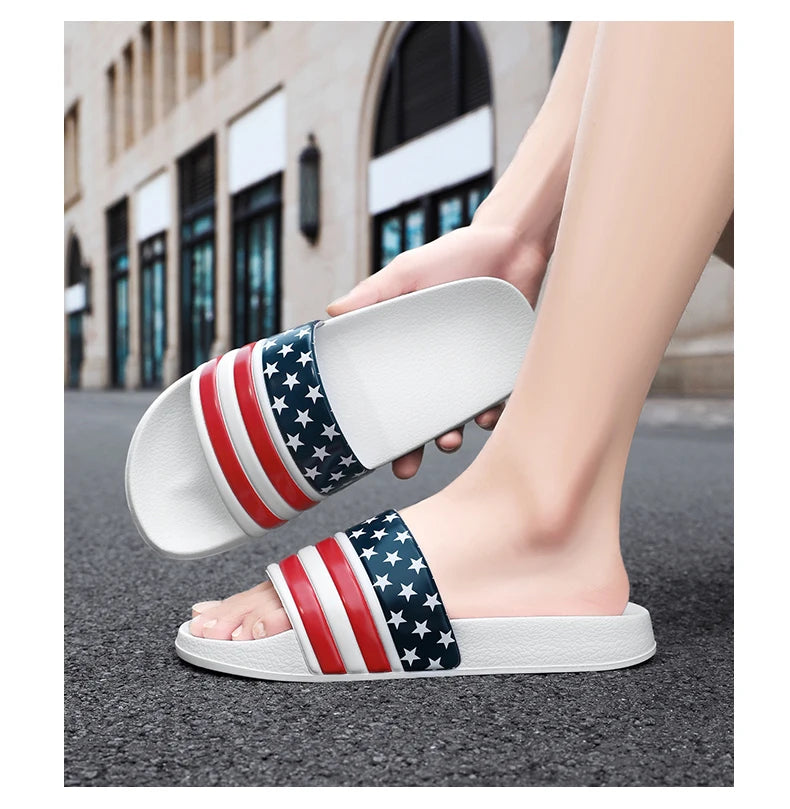 American Flag Slippers Home Slippers for Men Slipper Man Luxury 2024 Summer Shoes Men Original Men's Cloud Slipper Flip Flop