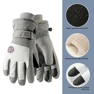 Adult Touch Screen Gloves Men Women's Winter Ski Gloves Warm Cold-Proof Fleece Thickened Gloves Lined Touch Screen Gloves