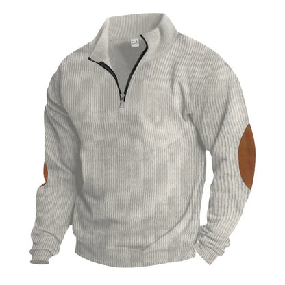 spring autumn men's casual sweatshirt half zipper V-neck pullover long sleeve sweatshirt corduroy trend loose coat men's tops