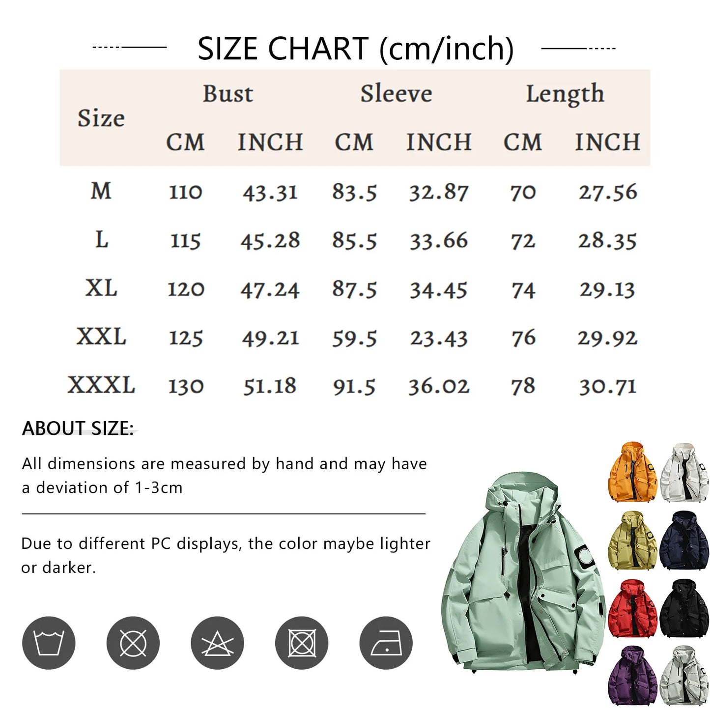 Unisex Autumn Winter Jacket Solid Color Outdoor Workwear Casual Loose Zipper Pocket Warm Long Sleeved Jacket Windproof Jacket