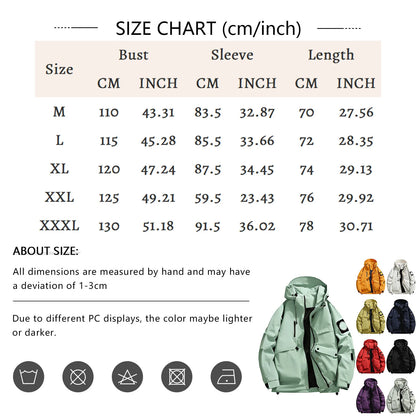 Unisex Autumn Winter Jacket Solid Color Outdoor Workwear Casual Loose Zipper Pocket Warm Long Sleeved Jacket Windproof Jacket