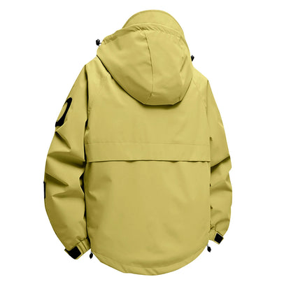 Unisex Autumn Winter Jacket Solid Color Outdoor Workwear Casual Loose Zipper Pocket Warm Long Sleeved Jacket Windproof Jacket