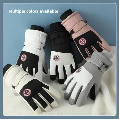 Adult Touch Screen Gloves Men Women's Winter Ski Gloves Warm Cold-Proof Fleece Thickened Gloves Lined Touch Screen Gloves