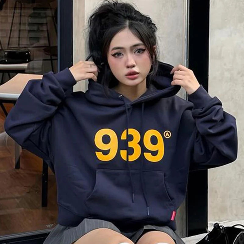 Women Hoodie Top Autumn Winter New Streetwear Fashion Print Long Sleeves Casual Slim Hoodie Female Versatile Thermal Clothing